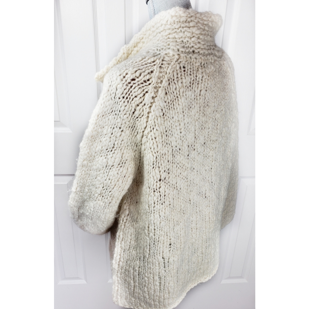 A. Gannetti Hand Knit Wool Chunky Cardigan L - Picture 4 of 5